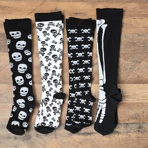 Skull and Skeleton Compression Socks Set